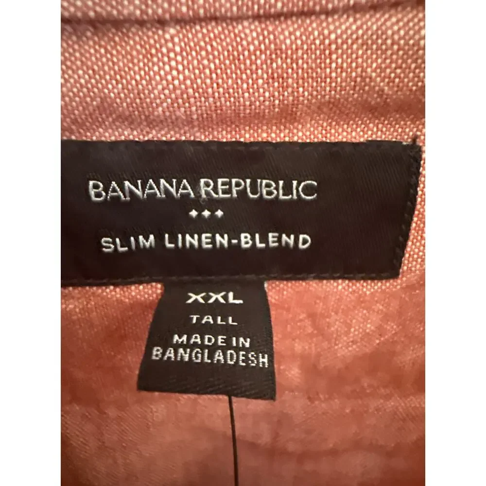 Banana Republic Men’s Slim Linen blend Red XXLT Big and Tall NWT